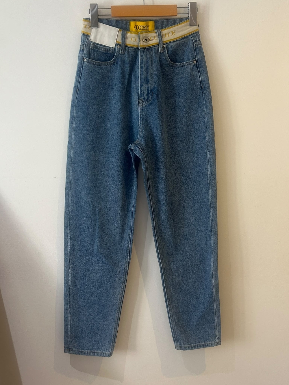 XOXOGOODBOY Korean Streetwear Branded Mom Jeans K-Pop Style Seoul Fashion S
